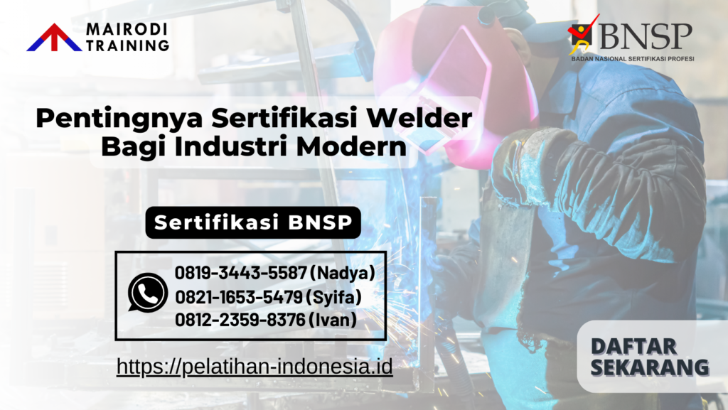sertifikasi welder bnsp - mairodi training