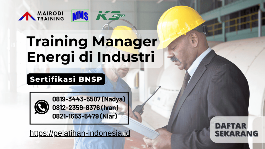 training manager energi di industri sertifikasi bnsp