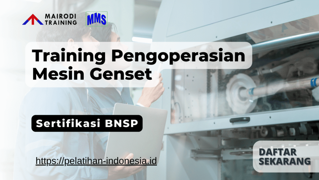 training pengoperasian mesin genset bersertifikat BNSP